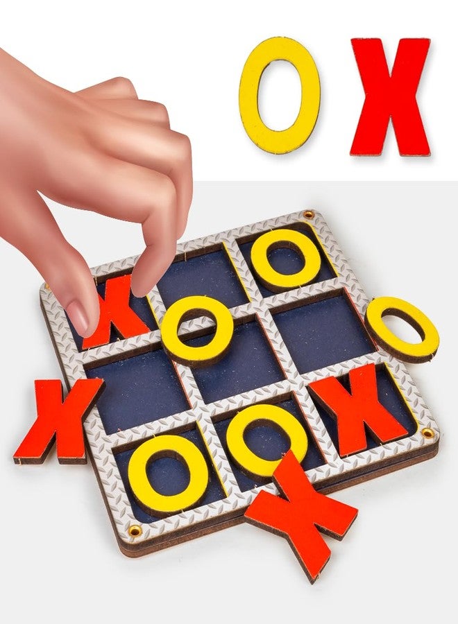 تويز بوكس لعبة تويز بوكس بوكيت إكس آند أو للسفر، لعبة إكس أو للاعبين، مصنوعة من خشب MDF، ألعاب عائلية صغيرة الحجم للكبار والصغار - Image 2